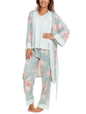 Flora Nikrooz Women's 3-Piece Sleepwear Set ( Robe , tank & pants)